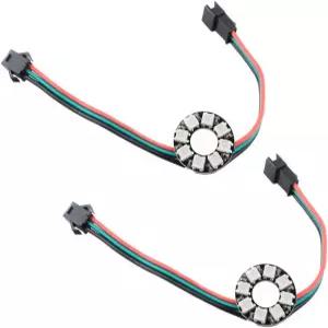 SM2.54-3P 와이어가 장착된 Sparkleiot 8비트 WS2812 RGB LED 링 DC5V 5050 풀 컬러 아두이노 라즈베리