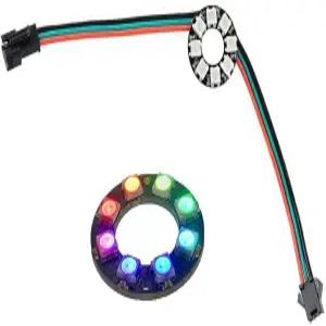 SM2.54-3P 와이어가 장착된 Sparkleiot 8비트 WS2812 주소 지정 가능한 LED 링 드라이버 픽셀이 내장된
