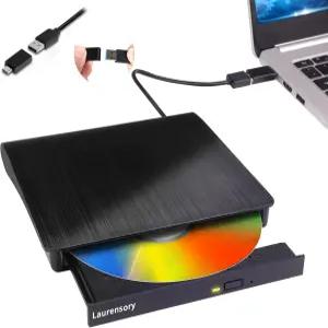 노트북용 외장 DVD 드라이브 USB 30 TypeC 휴대용 CD 플레이어 RW 디스크 ROM 버너 라이터 리더 데스크톱