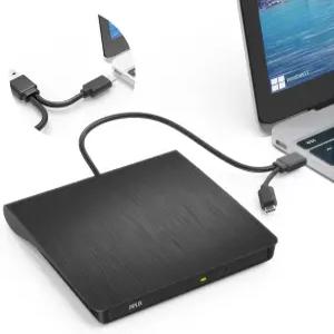 외장 CD DVD 드라이브 USB 30 및 TypeC 디스크 리더 버너 플레이어 슬림 휴대용 RW 광학 PC 노트북