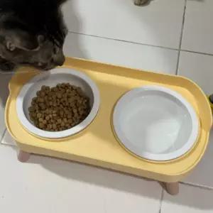 애완견 2구 그릇 미끄럼방지 사료 식기 급식 강아지 고양이 보올