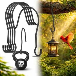 Therwen 4개 12인치 나뭇가지 S 후크 헤비 듀티 엑스트라 라지 1/4인치 스틸 메탈 외부 나무 걸이 새