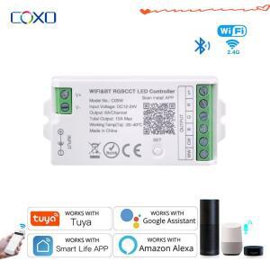 DC12V-24V WiFi LED 컨트롤러 Tuya Alexa Google 홈 음성 제어 RGB CCT 스트립 APP BT RF 원격 2.4G
