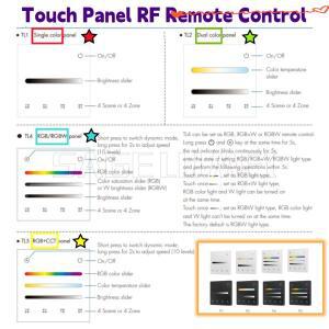 스카이댄스 4존 벽걸이형 터치 패널 리모컨 DIM/CCT/RGB/RGBW/RGB+CCT RF 배터리 구동 컨트롤러 드라이버