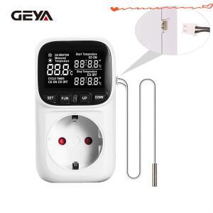 GEYA 지능형 디지털 온도 조절기 소켓 EU  220V 타이머 스위치 냉난방 냉장고 양식용