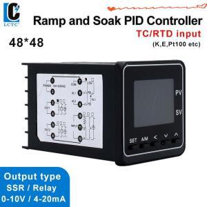 LCTC PID 온도 컨트롤러 TC/RTD 입력 50세그먼트 프로그래밍 가능 SSR 릴레이 4-20mA 0-10V 출력(RS485 포