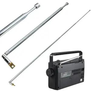 dmb안테나 FM 라디오 TV AD용 텔레스코픽 안테나 공중 교체 스테인레스 스틸 60cm 6 섹션