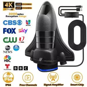 dmb안테나 국내 채널용 실내 TV 안테나 스마트 구형 TV용 1200마일 장거리 4K 8K HD VHF UHF 지원