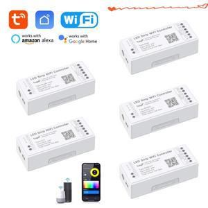 Tuya WiFi LED 스트립 컨트롤러 홈 자동화 단일 색상 RGB 블루투스 DC12V-24V 음성 제어