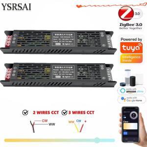 지그비 CCT 전원 컨트롤러 DC24V 200W 디밍 2/3선 듀얼 화이트 LED 스트립 투야 앱 음성 제어 (알렉사 구글