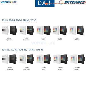 Skydance DT6 디밍 듀얼 화이트/RGB/RGBW/RGB+CCT LED 스트립 조광기 스위치 1 구역 4 벽걸이형 터치 DALI