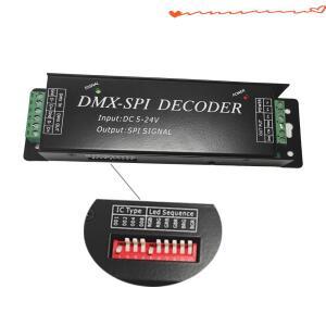 DMX-SPI 디코더 DMX512 LED 컨트롤러는 10가지 픽셀 IC를 지원하며 2811 DC 5V-24V 스트립 라이트를 딥 스