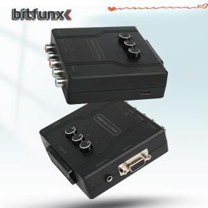 Bitfunx RGBS VGA to YPBPR 컴포넌트 변환기 SCART 레트로 게임 콘솔 용 Nintendo 64 PS1 Dreamcast
