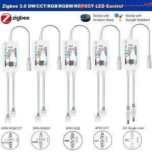 듀얼 출력 포트 Zigbee 3.0 Led 컨트롤러 DC5V 12V 5050 CCT/RGB/RGBWW/RGBCCT 스트립 조명 조광기 원격 Tu