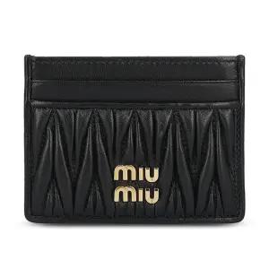 26SS  카드지갑 마테라쎄 여성 카드홀더 블랙 5MC076 AFPP F0002