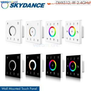 마스터 터치 패널 유리 벽 장착 RF 2.4G 컨트롤러 조광기 AC 220V 110V 단색 CCT RGB LED 스트립 라이트 DM