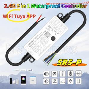 NEW SR5-P Miboxer 2.4G 5 in 1 방수 컨트롤러 RF 리모컨 WiFi Tuya 앱 CCT/RGB/RGBW/RGBCCT LED 스트립 디