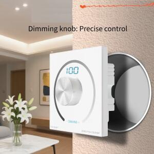 LED 스트립 디머 컨트롤러 DC12V-24V 회전식 패널 수동 노브 벽걸이형 PWM 5050 3528 단일 색상 테이프