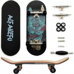 ALFAILEFU 프로 핑거보드 34mm 나무 전문가용 스케이트보드 트럭 CNC 휠 베어링 A68-3