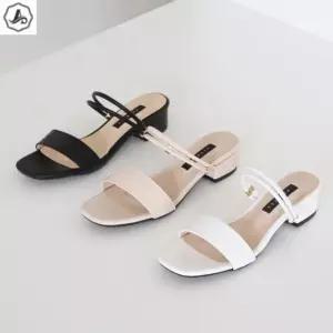 [애슬릿] 스트랩 뮬 투웨이 스퀘어 발편한 데일리 여성 슬리퍼 3cm