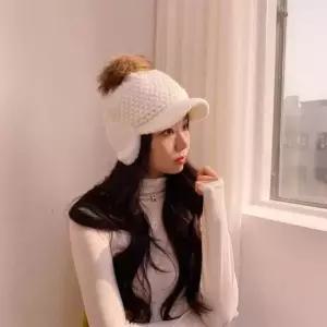 털방울모자 소프트 니트 토끼 겨울 폼폼 귀마개 캡 빵모자 3Color