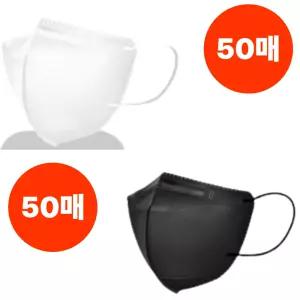 디케이알 마스크 KF94 대형 화이트 50매 블랙 50매