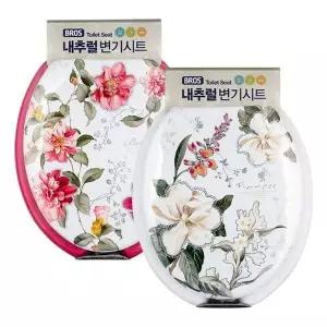 국산 GTM989R0 푹신푹신 쿠션 플라워 변기커버 변기시트 U형 중형