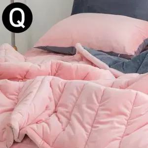 극세사 차렵이불 베개커버 세트 퀸 Q 핑크 퀸이불베개세트