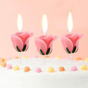 생일축하 세트 꽃장식 장미 케이크초 촛불