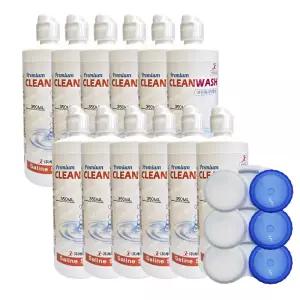 크린워시 렌즈 식염수 350ml X 12개 (렌즈케이스 3개 포함)