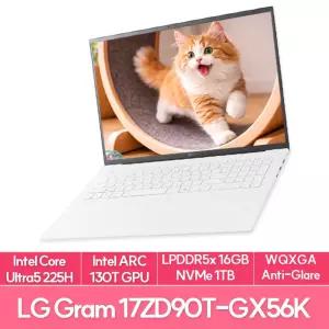 LG전자 그램17 17ZD90T-GX56K Ultra5 225H 16G 1TB 애로우레이크 사무용 업무용 AI노트북 EU