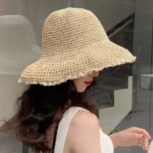 벙거지 휴양지 러블리 썬캡 레이스 밀짚 여름 버킷햇 비치 여성 모두팜