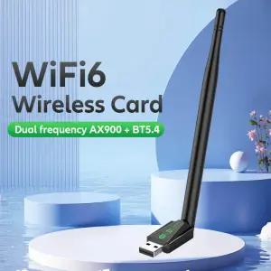 WiFi 6 900Mbps Bluetooth 5.4 USB 무선 네트워크 카드 어댑터 2.4G+5GHz PC/노트북 Win10/11용 듀얼 밴드