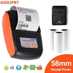 GOOJPRT PT210 58mm 미니 휴대용 프린터 모바일 무선 블루투스 티켓 빌 POS 바코드 전화 및 PC
