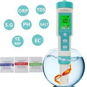 IN PH 측정기 TDS 측정기 수족관용 수질 디지털 ORP EC 염분 온도 모니터 테스터 백라이트
