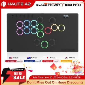 Haute42 E16 PC/PS4/PS5/스위치/스팀 아케이드 스틱 컨트롤러 Hitbox Fightstick 용 미러링 된 레버리스