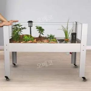 반수생수조 거북이어항 사육상자 오픈형수족관 60cm 이동식 테라리움 실내조경