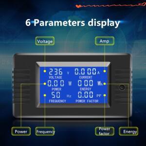 ELING AC 전압계 에너지 주파수 6 in 1 디지털 전력 스마트 미터 와트 Kwh 220V