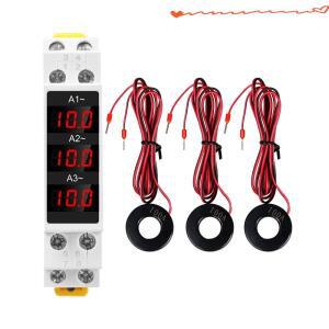 미니 전류 계량기 LED 디지털 디스플레이 3 상 모듈식 게이지 표시기 SDM010A AC 80-500V 1-100A Din 레일