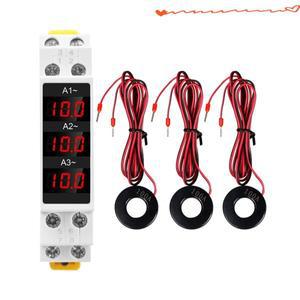 SDM010A AC 80-500V 1-100A LED 디지털 디스플레이 게이지 표시기 DIN 레일 전류계 미니 삼상