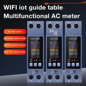 Tuya WiFi 전력계 Din 레일 2P AC 에너지 미터 앱 제어 85-290V/40A 전압 소비량