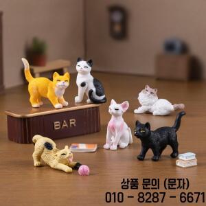 6개/대 귀여운 고양이 피규어 동물 모델 현실적인 Ragdoll 장식 소형 요정 액세서리