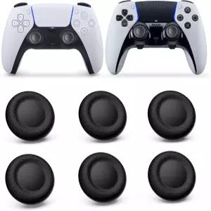 PS4/PS5 컨트롤러용 뉴데리 조이스틱 교체 그립 캡 엄지 끈적임 방지 미끄럼 긁힘 지문 캡-블랙(6pcs)용