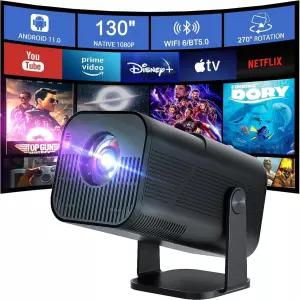 WIFI 및 블루투스가 지원되는 스마트 오토 키스톤 프로젝터 270 회전식 AMX500 미니 휴대용 4K 네이티브