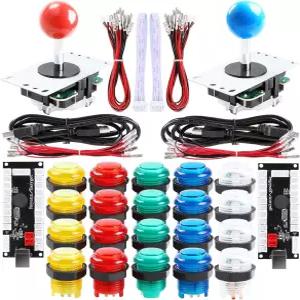 USB MAME PC 및 라즈베리 파이용 Qenker 2인용 LED 아케이드 게임 DIY 키트 - 조이스틱 2개 버튼 20개 제로