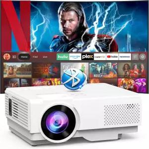 내장 앱 WiFi 및 블루투스가 지원되는 미니 프로젝터 HDMI/스마트폰/TV 스틱/노트북과 호환되는 휴대용