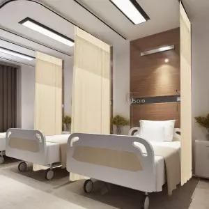병원 SPA 학교 보육실용 천연 난연 큐비클 호스피스 커튼 룸 칸막이 드레이프 핀치 주름 1 패널 비스코티
