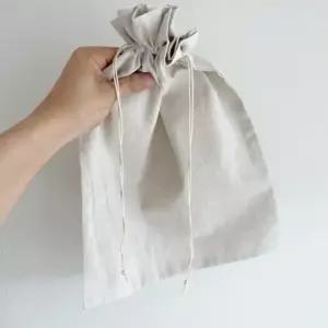 린넨 소재 스트링 조임끈 더스트백 파우치 30x40cm 보관 주머니 이너백 포장 삼베 조리개