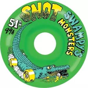 스노 휠 Co 스웜피 몬스터 클래식 스케이트보드 그린 - 51mm 99a 4개 세트