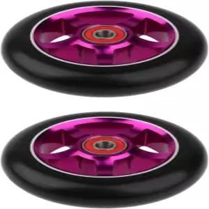 트렌디보이 2pcs/세트 알루미늄 합금 100mm 스턴트 스쿠터 휠 베어링 킥 부품 교체 액세서리 색상 보라색